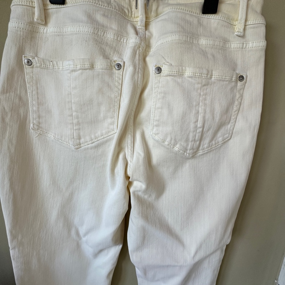 J. Jill Frayed Hem Light Yellow Women’s Pants Size 8 - Picture 5 of 11
